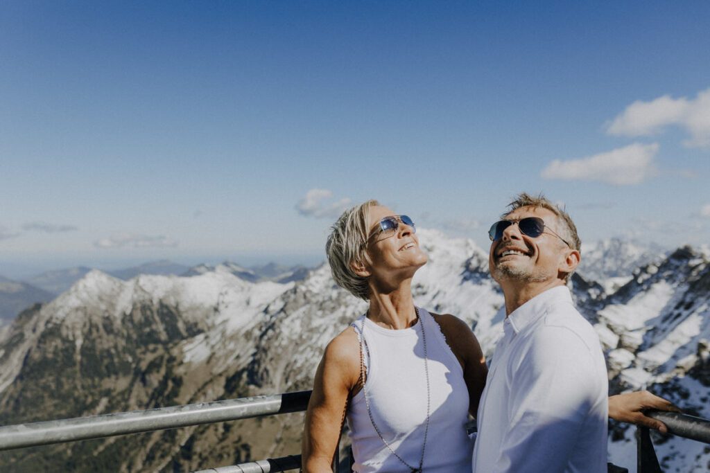 Hochzeitsfotograf Allgäu - Freie Trauung auf der Skisprung Schanze Obersdorf und Brautpaarbilder auf dem Berg Nebelhorn