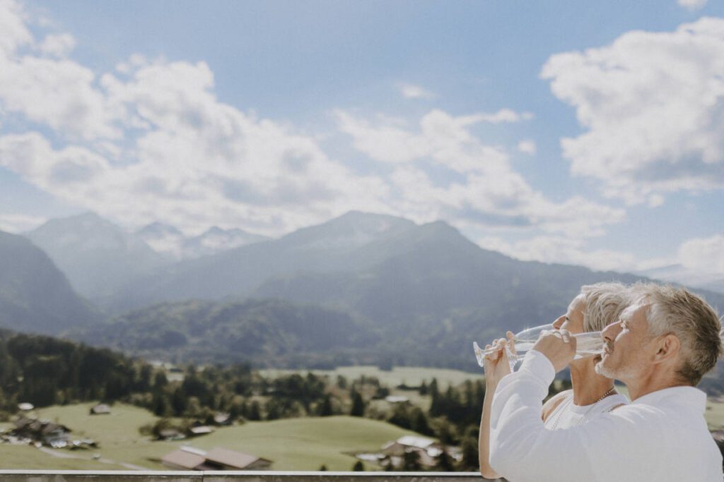 Hochzeitsfotograf Allgäu - Freie Trauung auf der Skisprung Schanze Obersdorf und Brautpaarbilder auf dem Berg Nebelhorn