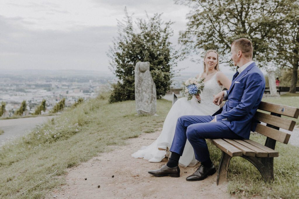 Standesamtliche Trauung im Schießhaus Heilbronn und Brautpaar Bilder am Wartberg